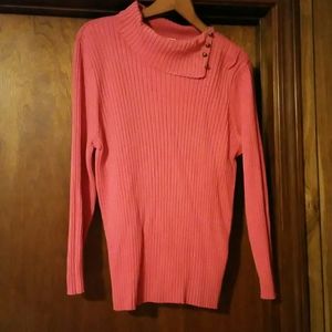 JL Studio Pink Cowl Sweater with Button Detail